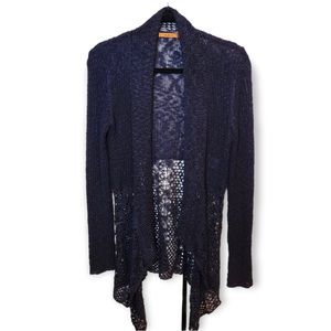 BELLIDINI Navy Crochet Cardigan, LARGE